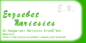 erzsebet maricsics business card